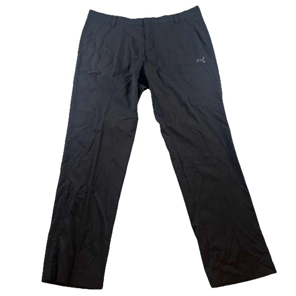 Puma Dry Cell Pants Mens 36x32 Black Performance‎ Golf Stretch Polyester Blend
